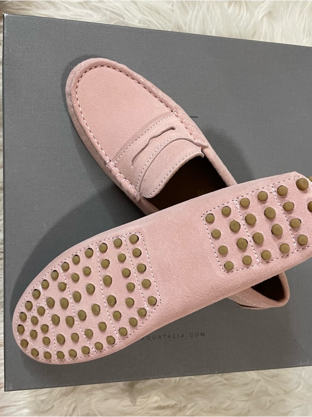 NWOT!! Women's Dusty Pink Suede Loafers - Slip-On Driving Moccasins - Picture 5 of 6